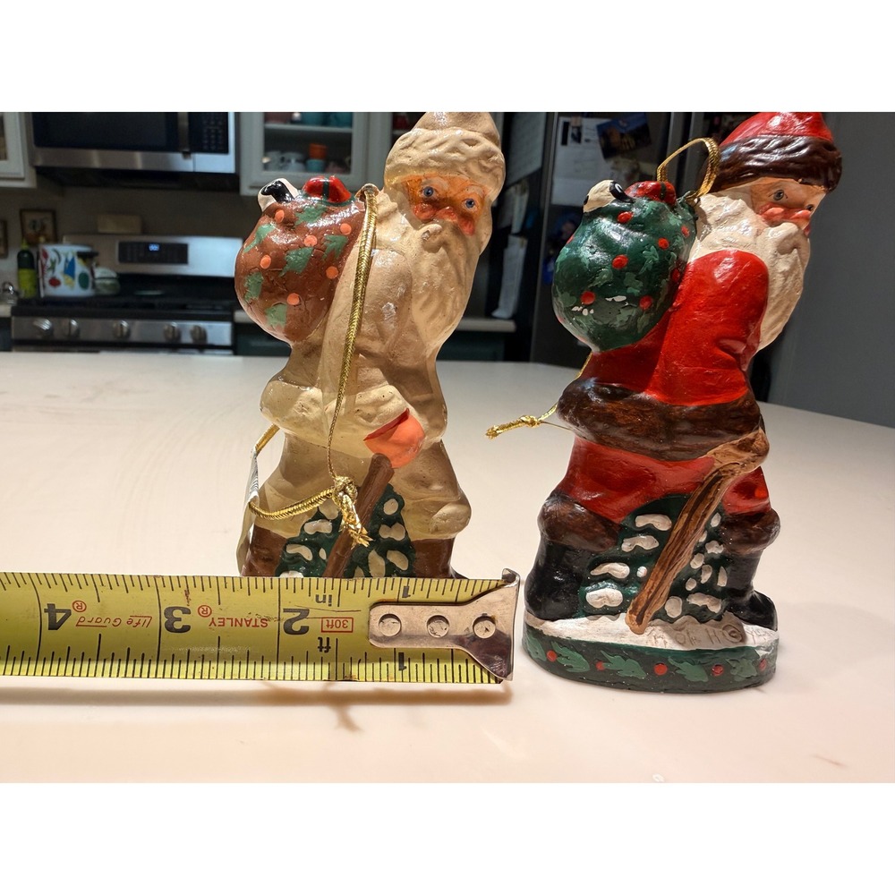 Vintage House of Hatten Santa Ornament Set Father Christmas 1994 Folk Art w/ Tag - Picture 9 of 10
